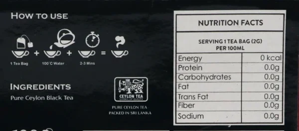 Premium Ceylon Tea 100 Tea Bags | Prime Tea Ceylon - Image 4